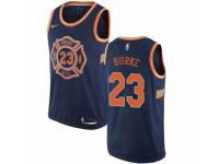 Men Nike New York Knicks #23 Trey Burke Navy Blue NBA Jersey - City Edition