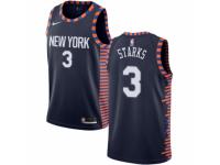 Men Nike New York Knicks #3 John Starks Navy Blue NBA Jersey - 2018/19 City Edition