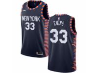 Men Nike New York Knicks #33 Patrick Ewing Navy Blue NBA Jersey - 2018/19 City Edition