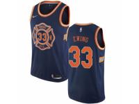 Men Nike New York Knicks #33 Patrick Ewing  Navy Blue NBA Jersey - City Edition