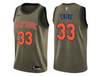 Men Nike New York Knicks #33 Patrick Ewing Swingman Green Salute to Service NBA Jersey