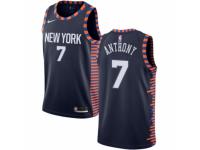 Men Nike New York Knicks #7 Carmelo Anthony Navy Blue NBA Jersey - 2018/19 City Edition