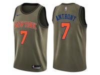 Men Nike New York Knicks #7 Carmelo Anthony Swingman Green Salute to Service NBA Jersey