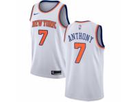 Men Nike New York Knicks #7 Carmelo Anthony White NBA Jersey - Association Edition