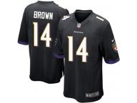 Men Nike NFL Baltimore Ravens #14 Marlon Brown Black Game Jersey
