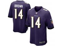 Men Nike NFL Baltimore Ravens #14 Marlon Brown Home Purple Game Jersey