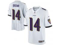Men Nike NFL Baltimore Ravens #14 Marlon Brown Road White Limited Jersey