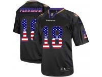 Men Nike NFL Baltimore Ravens #18 Breshad Perriman Black USA Flag Fashion Limited Jersey