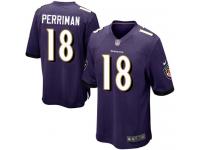 Men Nike NFL Baltimore Ravens #18 Breshad Perriman Home Purple Game Jersey