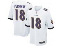 Men Nike NFL Baltimore Ravens #18 Breshad Perriman Road White Game Jersey