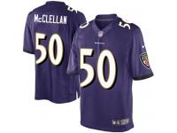 Men Nike NFL Baltimore Ravens #50 Albert McClellan Home Purple Limited Jersey