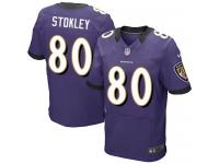 Men Nike NFL Baltimore Ravens #80 Brandon Stokley Authentic Elite Home Purple Jersey