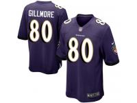 Men Nike NFL Baltimore Ravens #80 Crockett Gillmore Home Purple Game Jersey