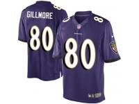 Men Nike NFL Baltimore Ravens #80 Crockett Gillmore Home Purple Limited Jersey