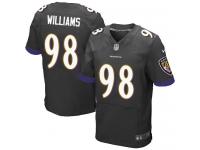 Men Nike NFL Baltimore Ravens #98 Brandon Williams Authentic Elite Black Jersey