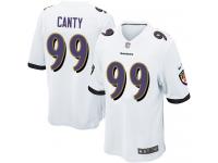 Men Nike NFL Baltimore Ravens #99 Chris Canty Road White Game Jersey