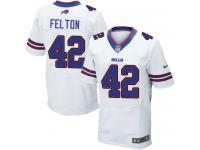 Men Nike NFL Buffalo Bills #42 Jerome Felton Authentic Elite Road White Jersey