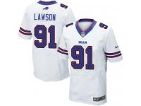 Men Nike NFL Buffalo Bills #91 Manny Lawson Authentic Elite Road White Jersey