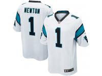 Men Nike NFL Carolina Panthers #1 Cam Newton Road White Game Jersey