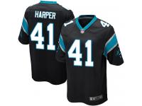Men Nike NFL Carolina Panthers #41 Roman Harper Home Black Game Jersey