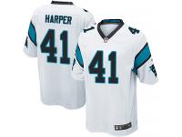 Men Nike NFL Carolina Panthers #41 Roman Harper Road White Game Jersey