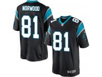Men Nike NFL Carolina Panthers #81 Kevin Norwood Home Black Limited Jersey
