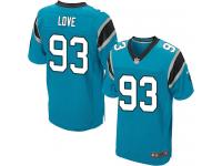 Men Nike NFL Carolina Panthers #93 Kyle Love Authentic Elite Blue Jersey