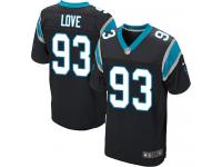 Men Nike NFL Carolina Panthers #93 Kyle Love Authentic Elite Home Black Jersey