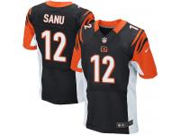 Men Nike NFL Cincinnati Bengals #12 Mohamed Sanu Authentic Elite Home Black Jersey