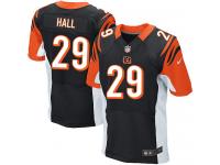 Men Nike NFL Cincinnati Bengals #29 Leon Hall Authentic Elite Home Black Jersey