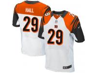 Men Nike NFL Cincinnati Bengals #29 Leon Hall Authentic Elite Road White Jersey