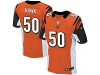 Men Nike NFL Cincinnati Bengals #50 A.J. Hawk Authentic Elite Orange Jersey