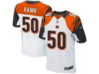 Men Nike NFL Cincinnati Bengals #50 A.J. Hawk Authentic Elite Road White Jersey