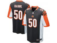 Men Nike NFL Cincinnati Bengals #50 A.J. Hawk Home Black Game Jersey