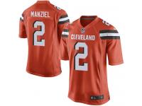 Men Nike NFL Cleveland Browns #2 Johnny Manziel Orange Game Jersey