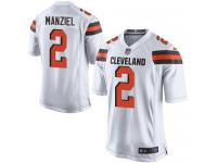 Men Nike NFL Cleveland Browns #2 Johnny Manziel Road White Game Jersey