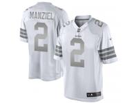 Men Nike NFL Cleveland Browns #2 Johnny Manziel White Platinum Limited Jersey