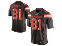 Men Nike NFL Cleveland Browns #81 Jim Dray Authentic Elite Home Brown Jersey