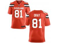 Men Nike NFL Cleveland Browns #81 Jim Dray Authentic Elite Orange Jersey