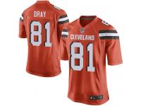 Men Nike NFL Cleveland Browns #81 Jim Dray Orange Game Jersey