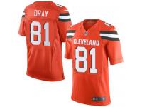 Men Nike NFL Cleveland Browns #81 Jim Dray Orange Limited Jersey