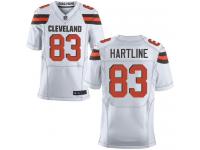 Men Nike NFL Cleveland Browns #83 Brian Hartline Authentic Elite Road White Jersey