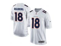 Men Nike NFL Denver Broncos #18 Peyton Manning Game White Jersey