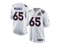 Men Nike NFL Denver Broncos #65 Louis Vasquez Super Bowl 50 Game White Jersey