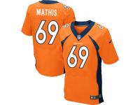 Men Nike NFL Denver Broncos #69 Evan Mathis Authentic Elite Home Orange Jersey