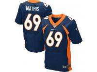 Men Nike NFL Denver Broncos #69 Evan Mathis Authentic Elite Navy Blue Jersey