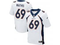 Men Nike NFL Denver Broncos #69 Evan Mathis Authentic Elite Road White Jersey