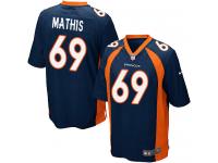 Men Nike NFL Denver Broncos #69 Evan Mathis Navy Blue Game Jersey