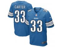 Men Nike NFL Detroit Lions #33 Alex Carter Authentic Elite Home Light Blue Jersey