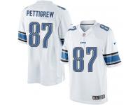 Men Nike NFL Detroit Lions #87 Brandon Pettigrew Road White Limited Jersey